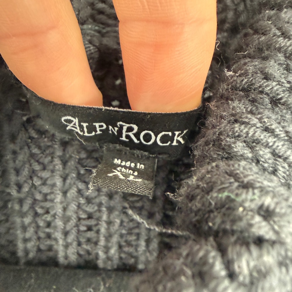 Alp N Rock Women XL Full Zip Chunky Knit Cardigan Sweater Organic Cotton Blend - Picture 6 of 8